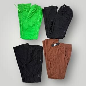 NOVAMEN Lot of 4 Pants Y2K Streetwear Track Pants Snap Button Cargo Utility sz S